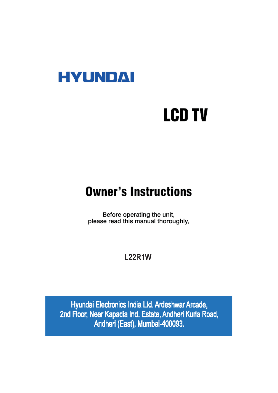 Hyundai 0090509536 User Manual | 28 pages