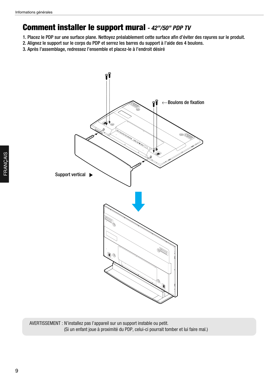 Comment installer le support mural | Hyundai Q321 User Manual | Page 143 / 326