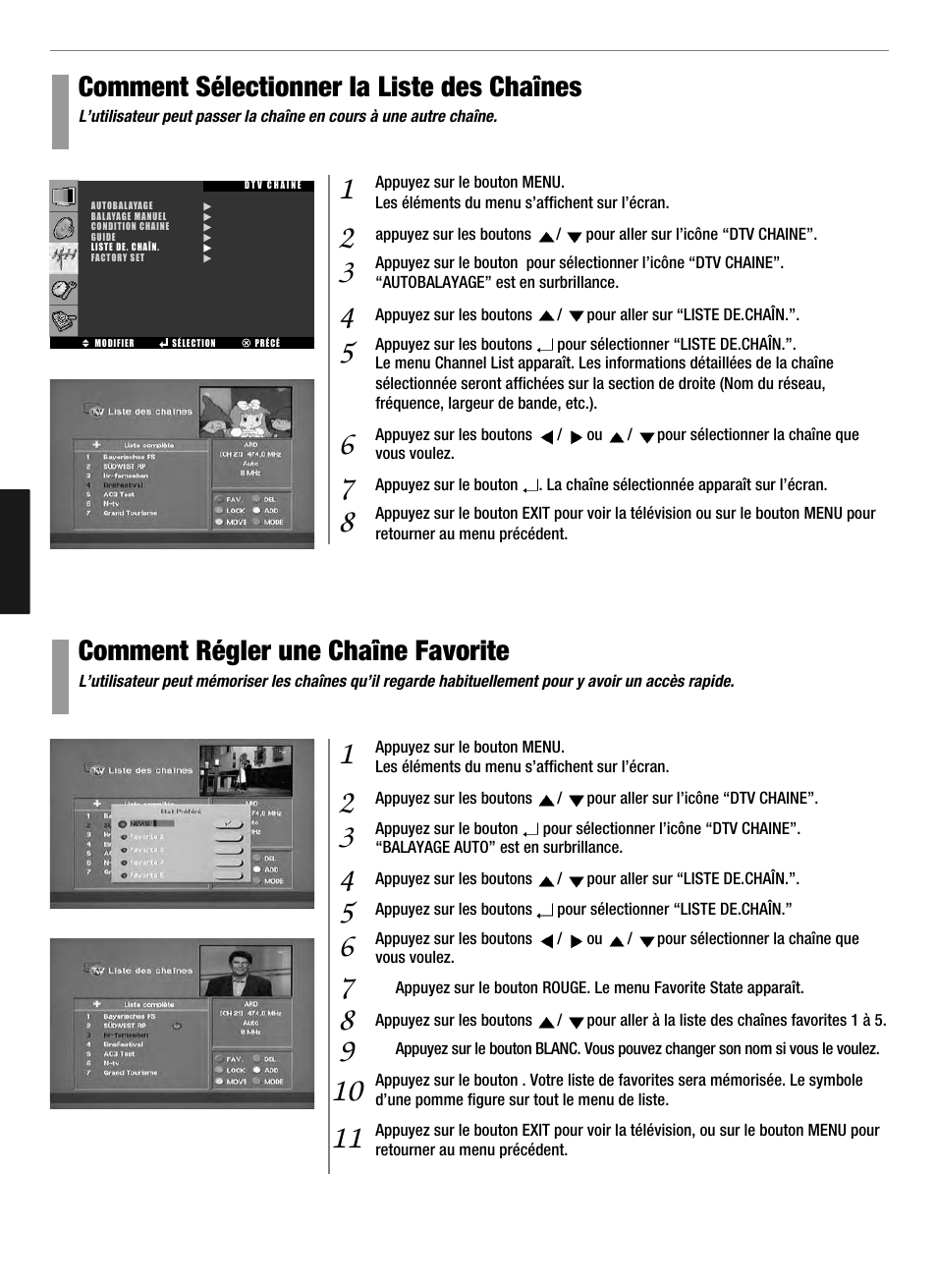 Comment sélectionner la liste des chaînes, Comment régler une chaîne favorite | Hyundai Q321 User Manual | Page 179 / 326