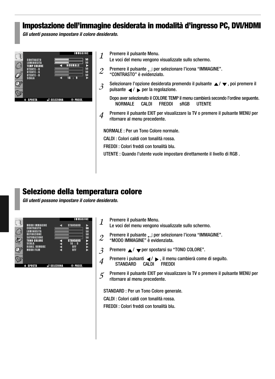 Selezione della temperatura colore | Hyundai Q321 User Manual | Page 221 / 326