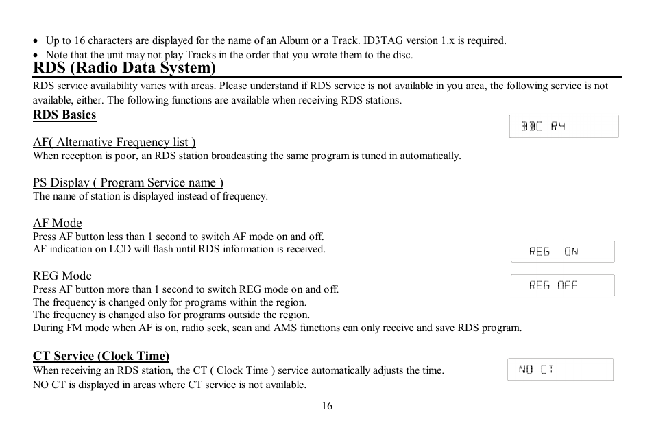 Rds (radio data system) | Hyundai H-CDM8064 User Manual | Page 16 / 47