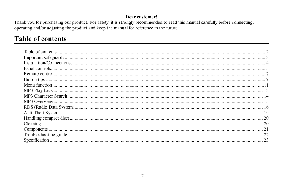 Hyundai H-CDM8064 User Manual | Page 2 / 47