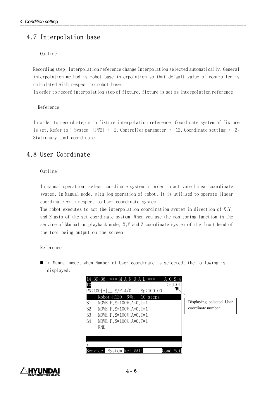 7 interpolation base, 8 user coordinate | Hyundai HI4 User Manual | Page 156 / 427