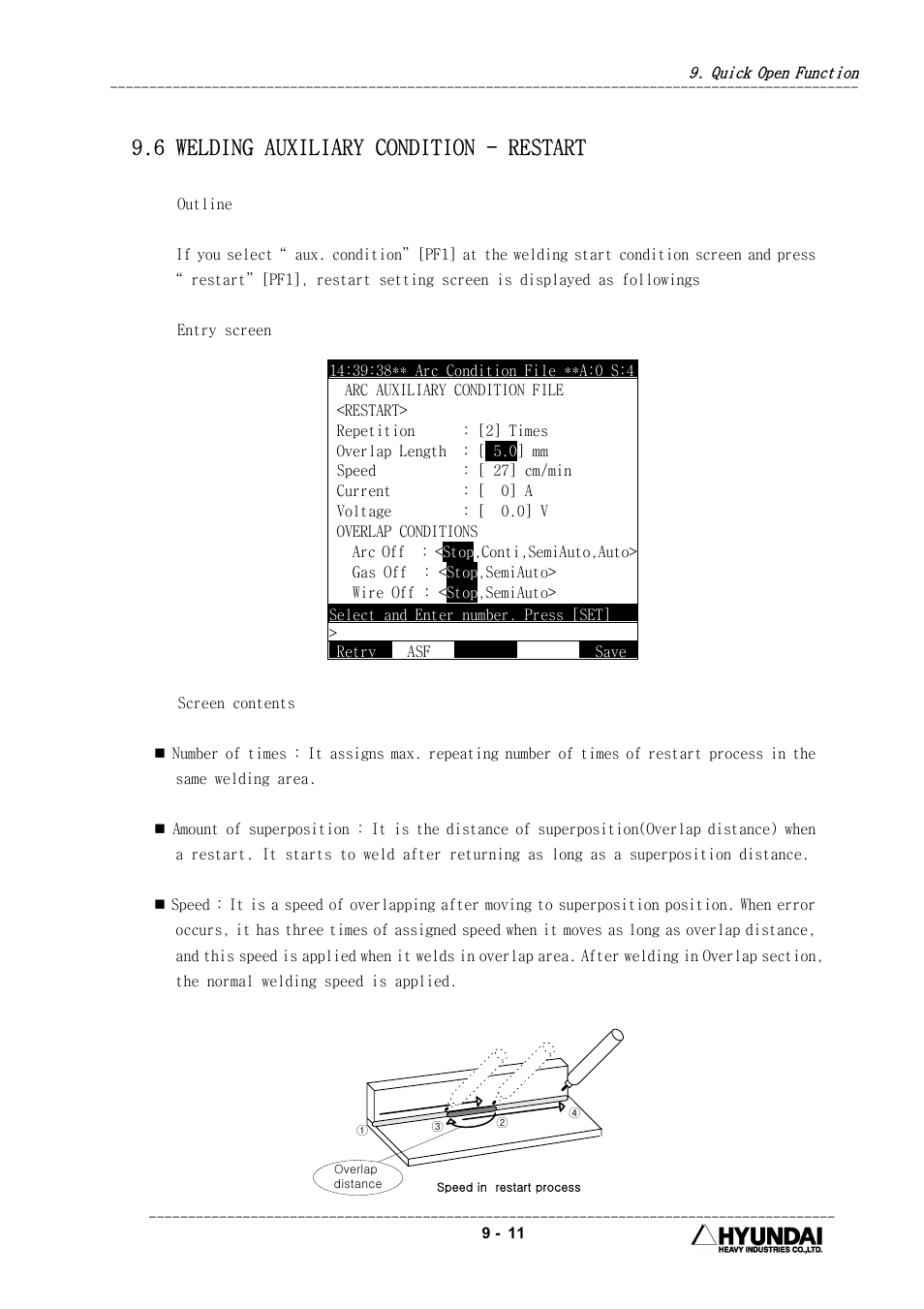 6 welding auxiliary condition - restart | Hyundai HI4 User Manual | Page 347 / 427