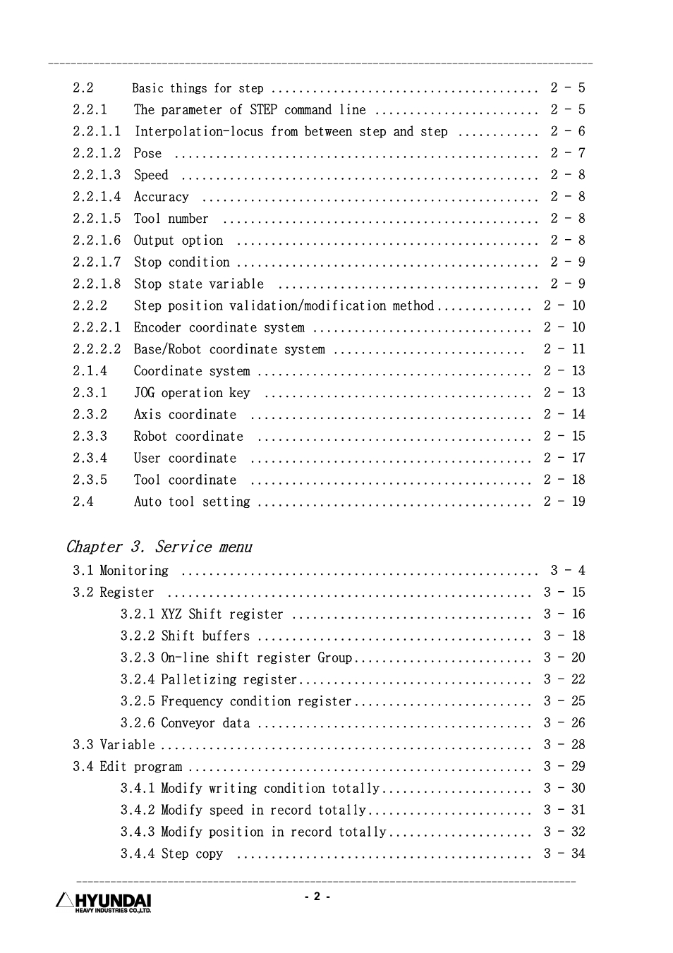Chapter 3. service menu | Hyundai HI4 User Manual | Page 5 / 427