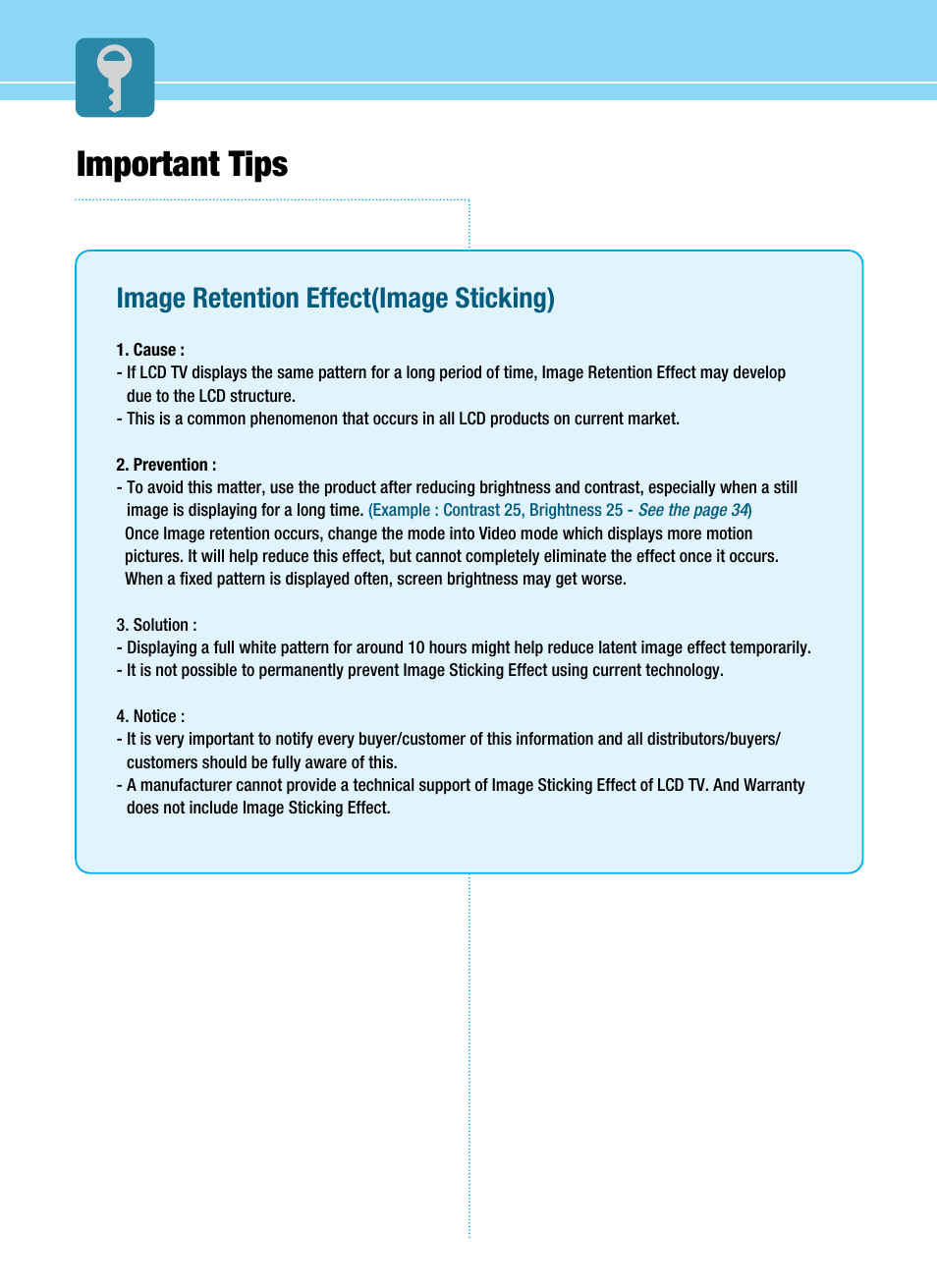 Important tips, Image retention effect(image sticking) | Hyundai ImageQuest HQL200NR User Manual | Page 4 / 83