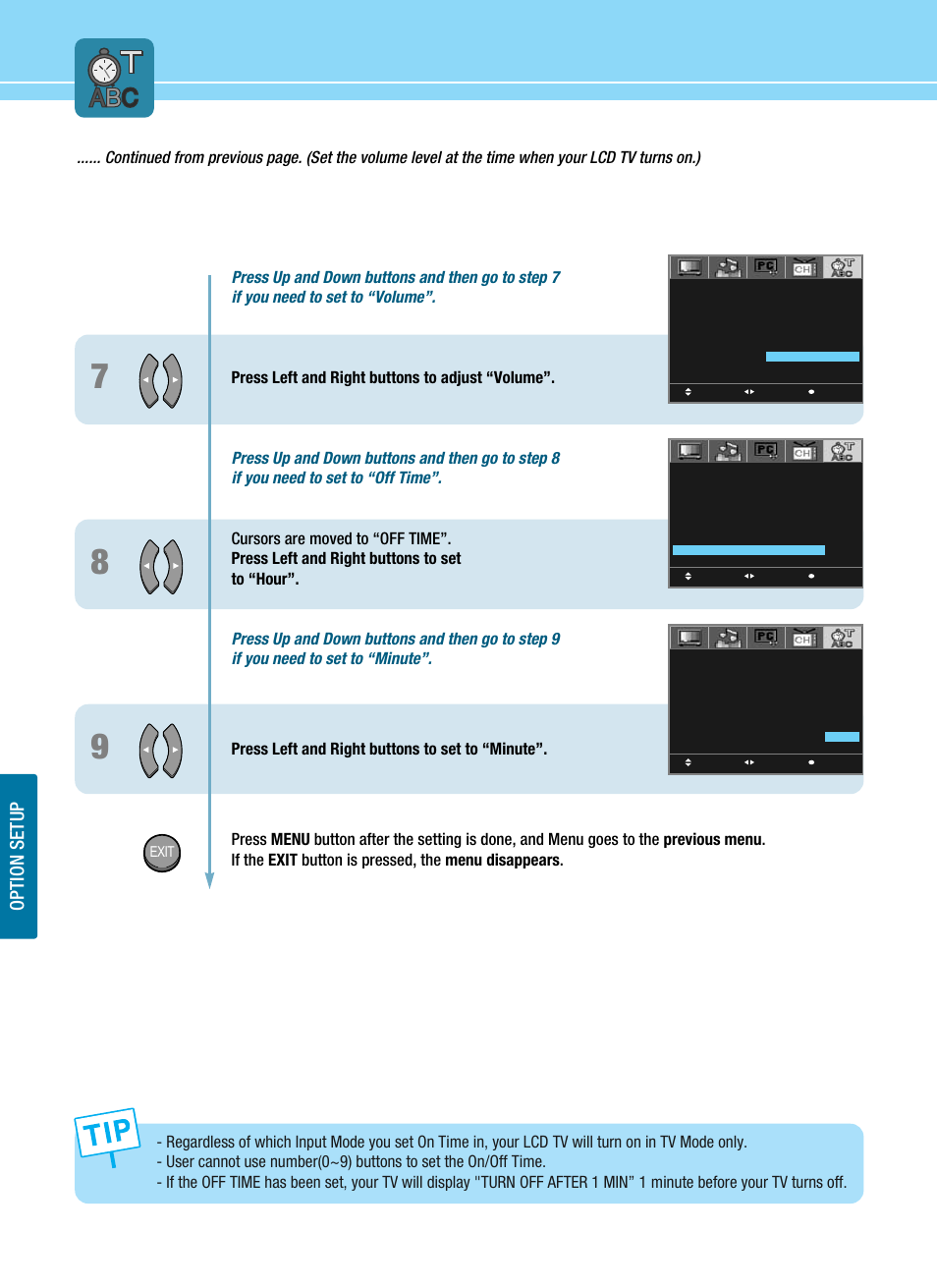 Option setup, Exit | Hyundai ImageQuest HQL200NR User Manual | Page 70 / 83