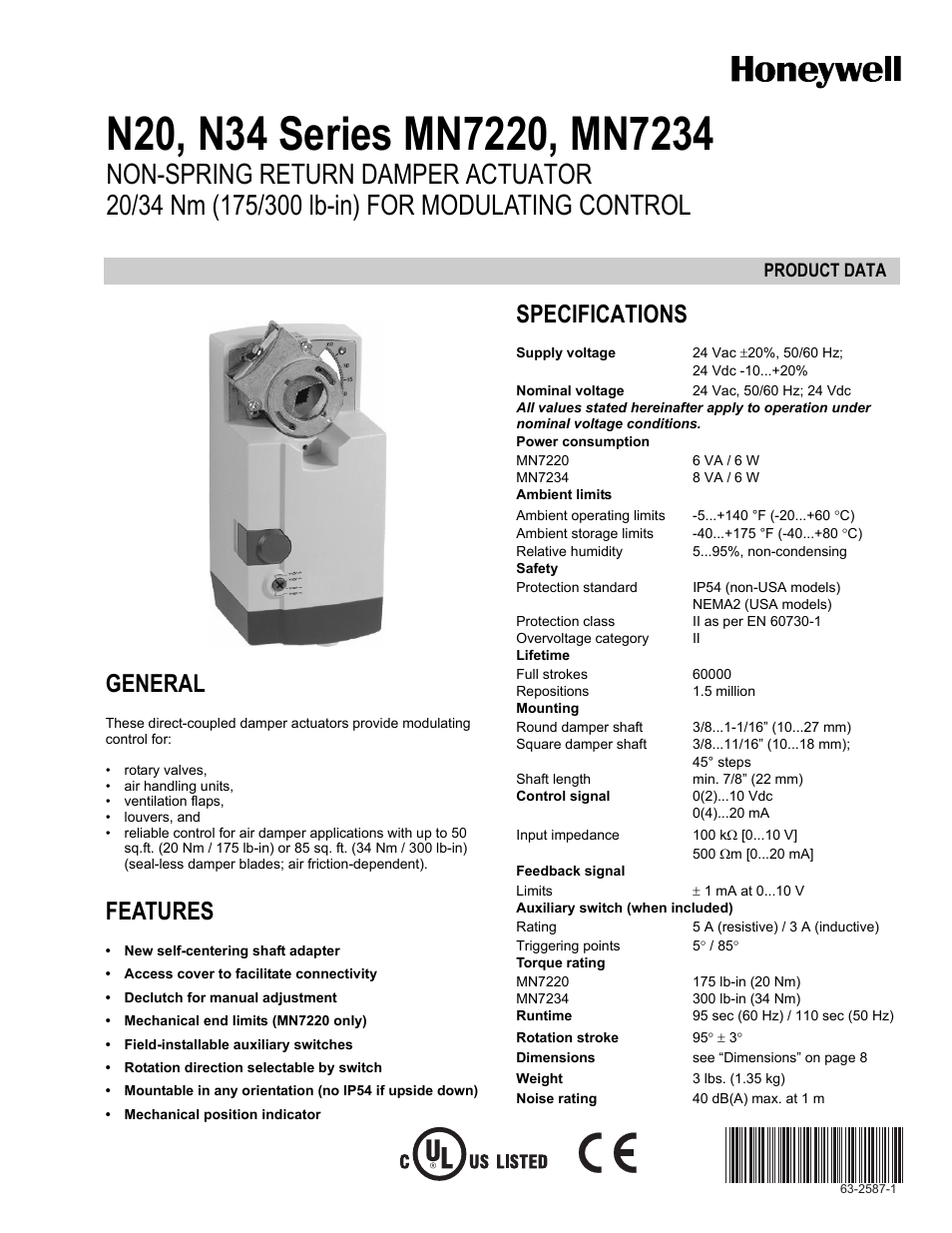 Honeywell N20 User Manual | 8 pages