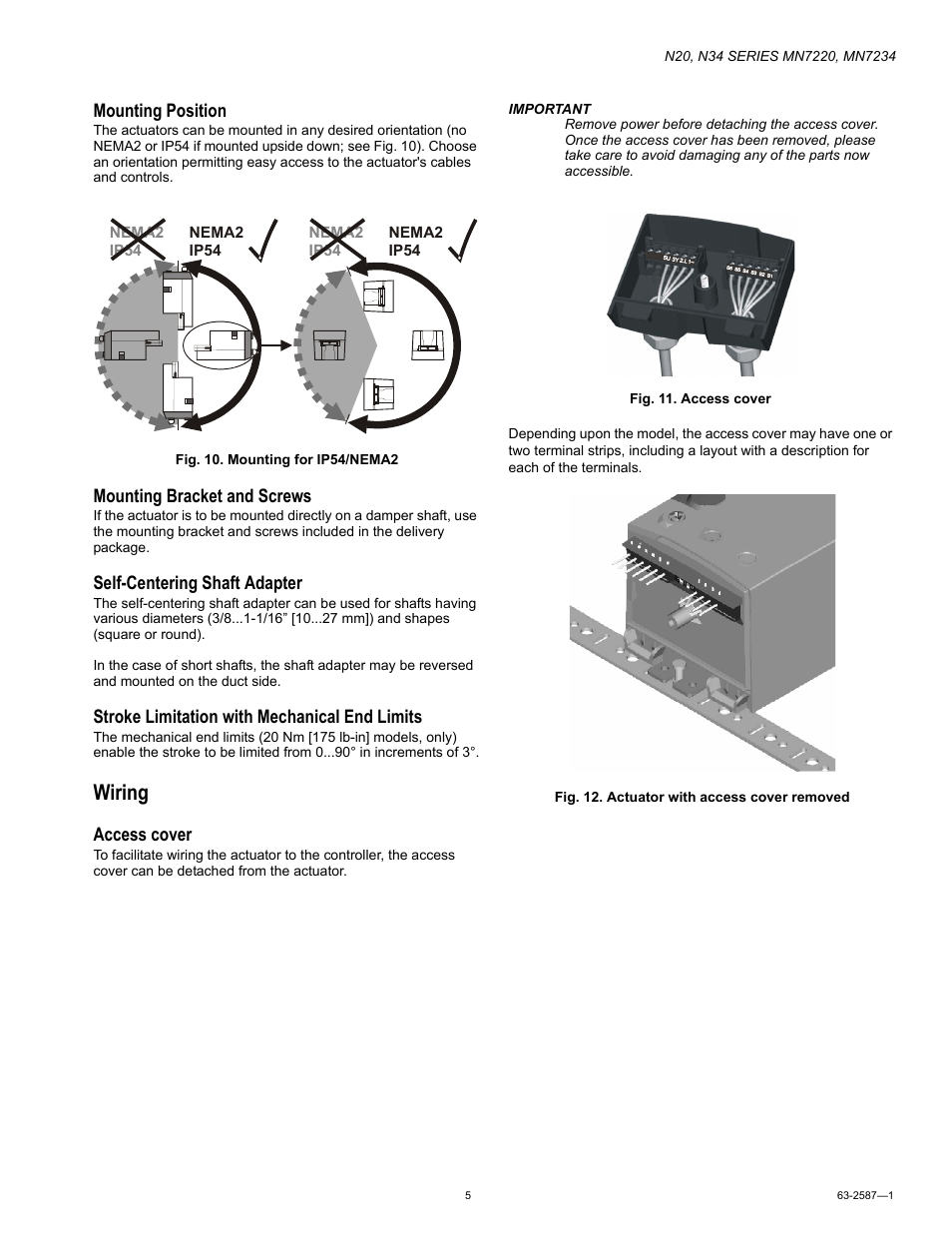 Wiring | Honeywell N20 User Manual | Page 5 / 8