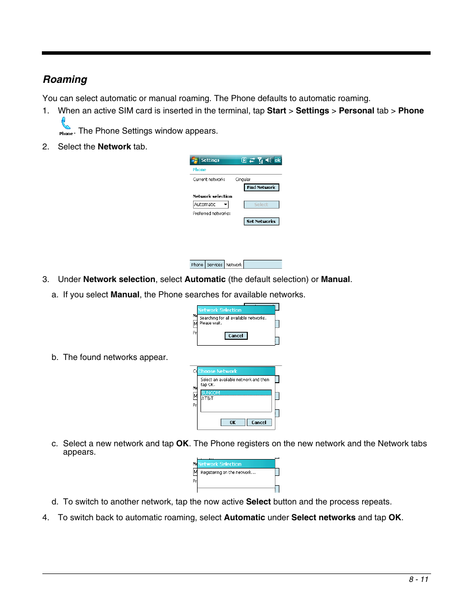 Roaming, Roaming -11 | Honeywell DOLPHIN 9951 User Manual | Page 101 / 154