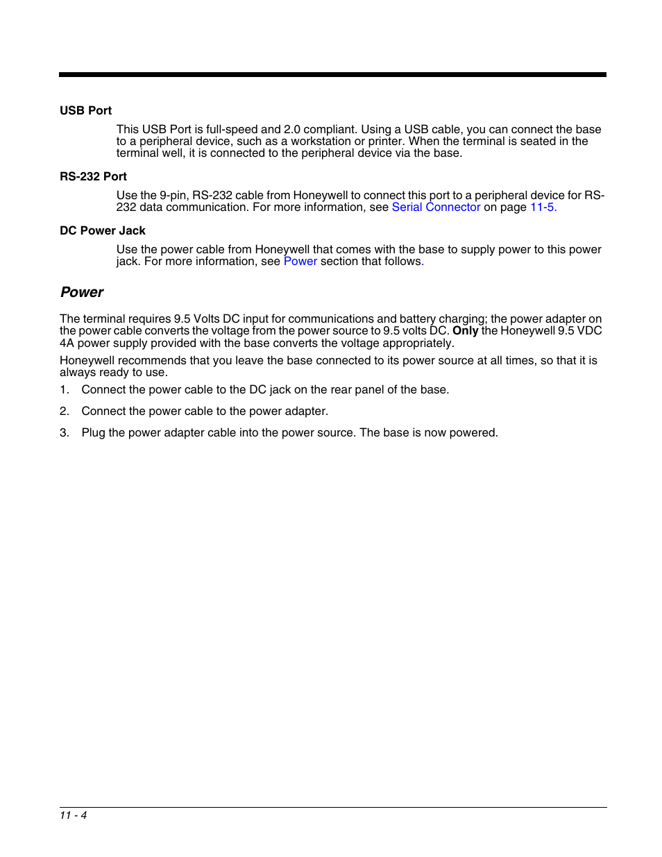 Power, Power -4 | Honeywell DOLPHIN 9951 User Manual | Page 116 / 154