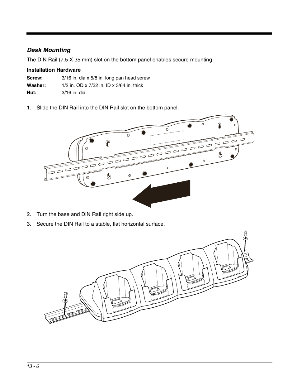 Desk mounting | Honeywell DOLPHIN 9951 User Manual | Page 138 / 154
