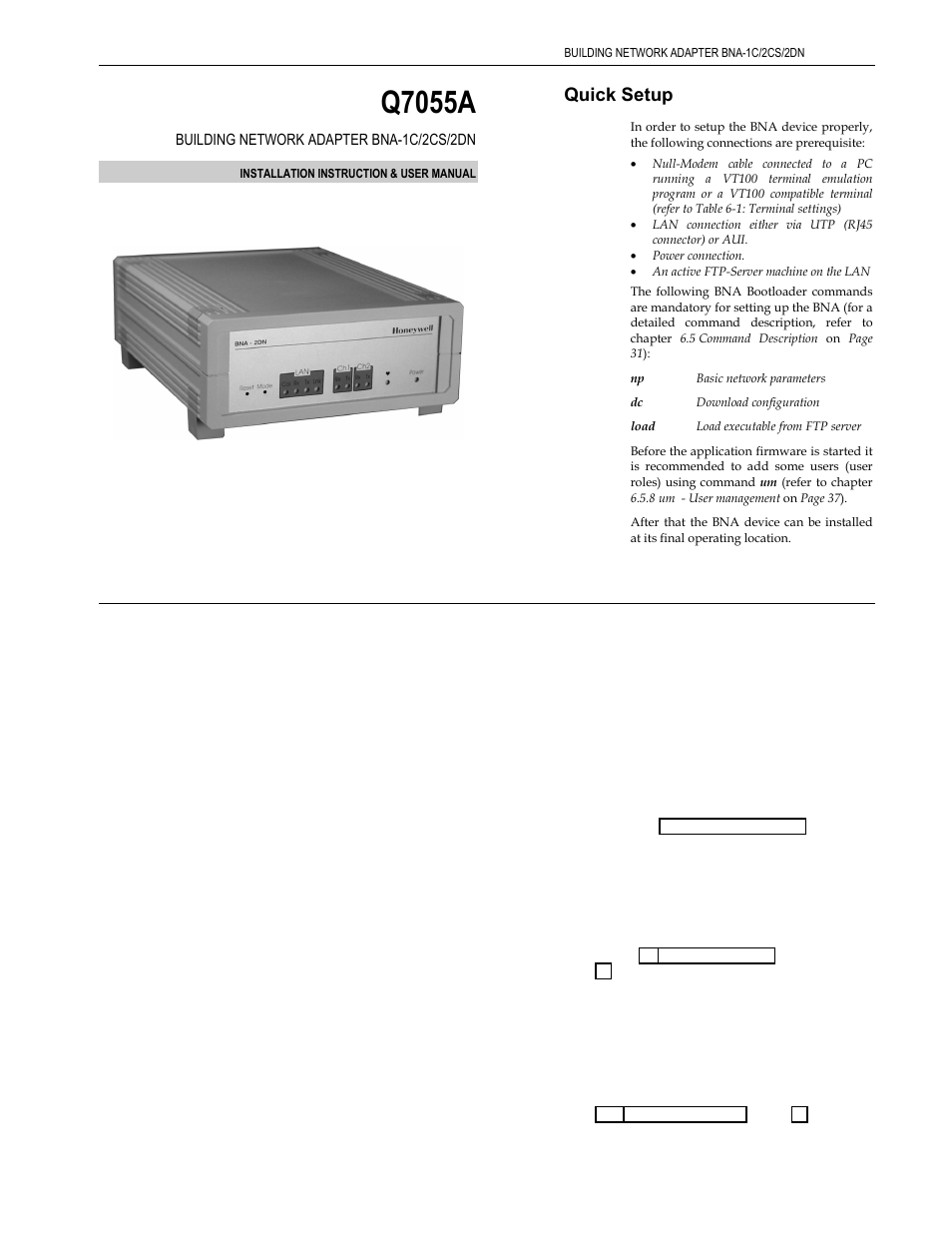 Honeywell Q7055A User Manual | 54 pages