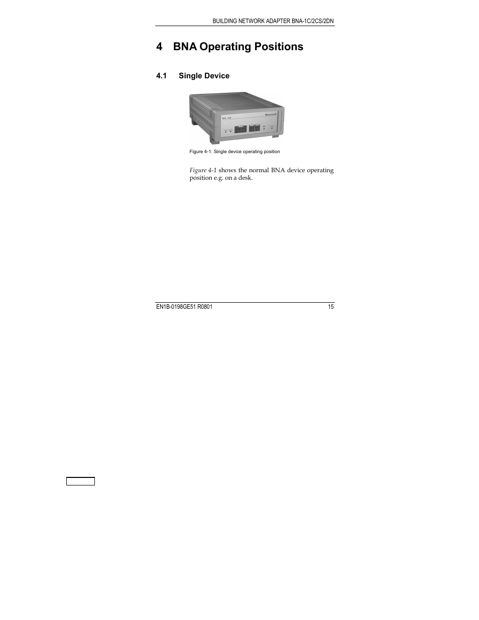 4 bna operating positions | Honeywell Q7055A User Manual | Page 15 / 54