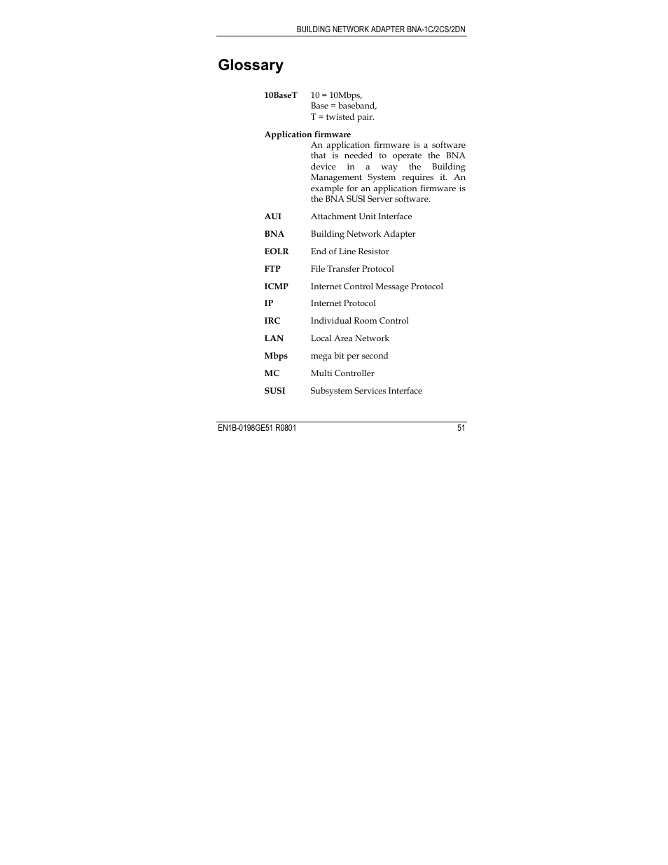 Glossary | Honeywell Q7055A User Manual | Page 51 / 54