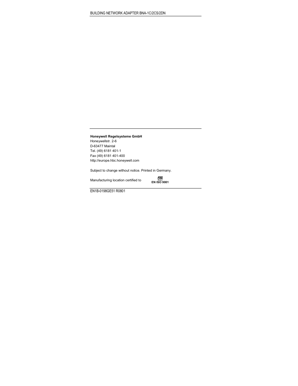 Honeywell | Honeywell Q7055A User Manual | Page 54 / 54