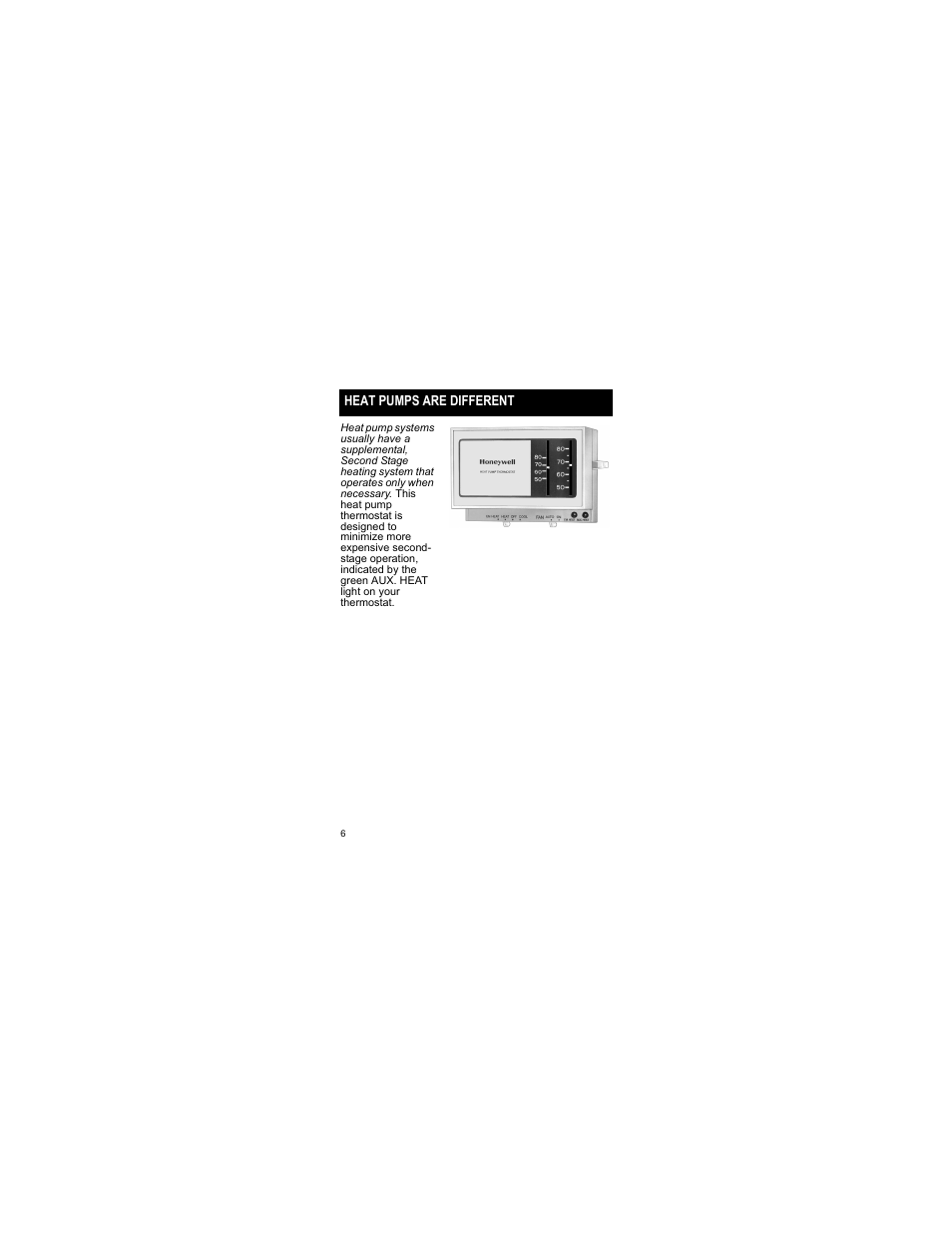 Heat pumps are different | Honeywell CT70 User Manual | Page 6 / 24
