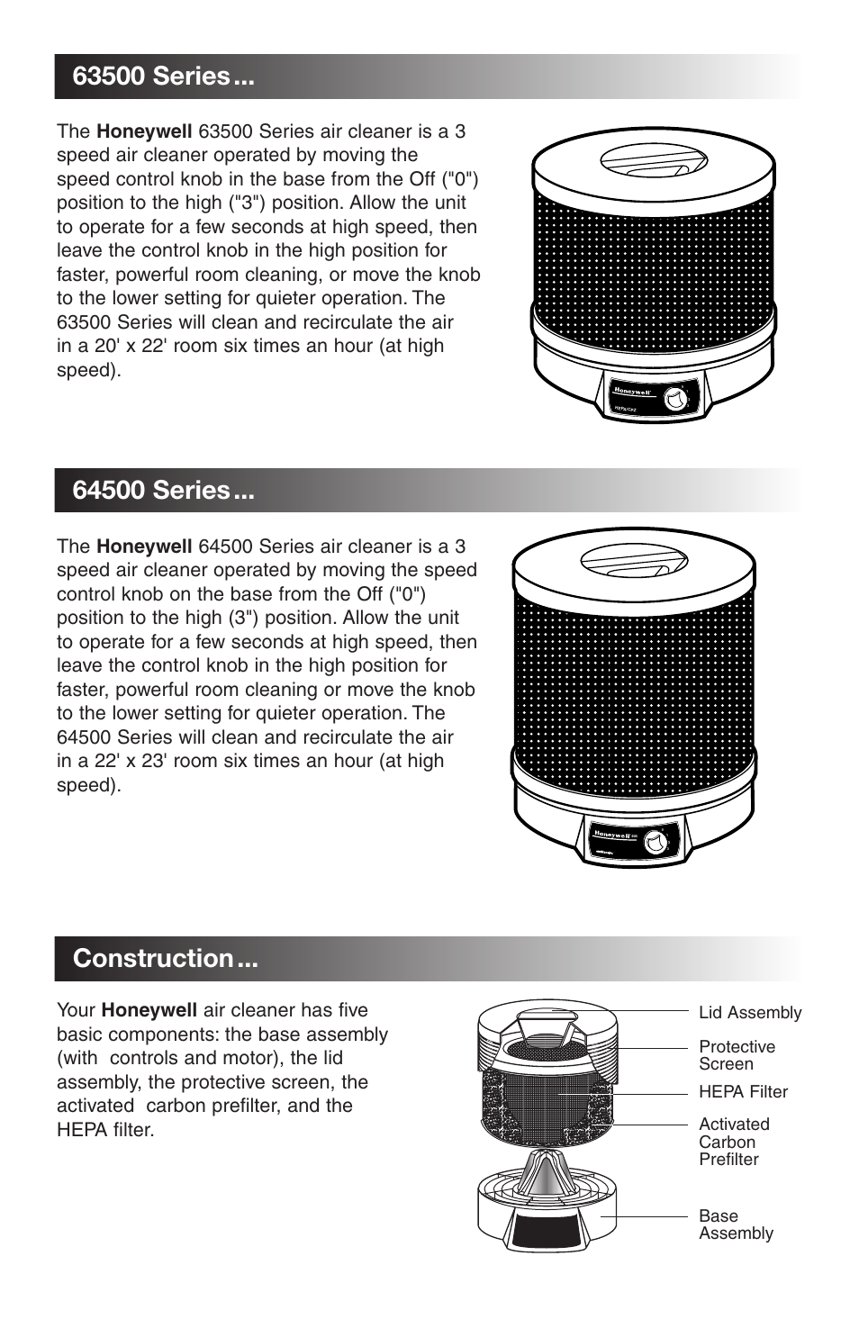 Construction | Honeywell 63500 User Manual | Page 3 / 8
