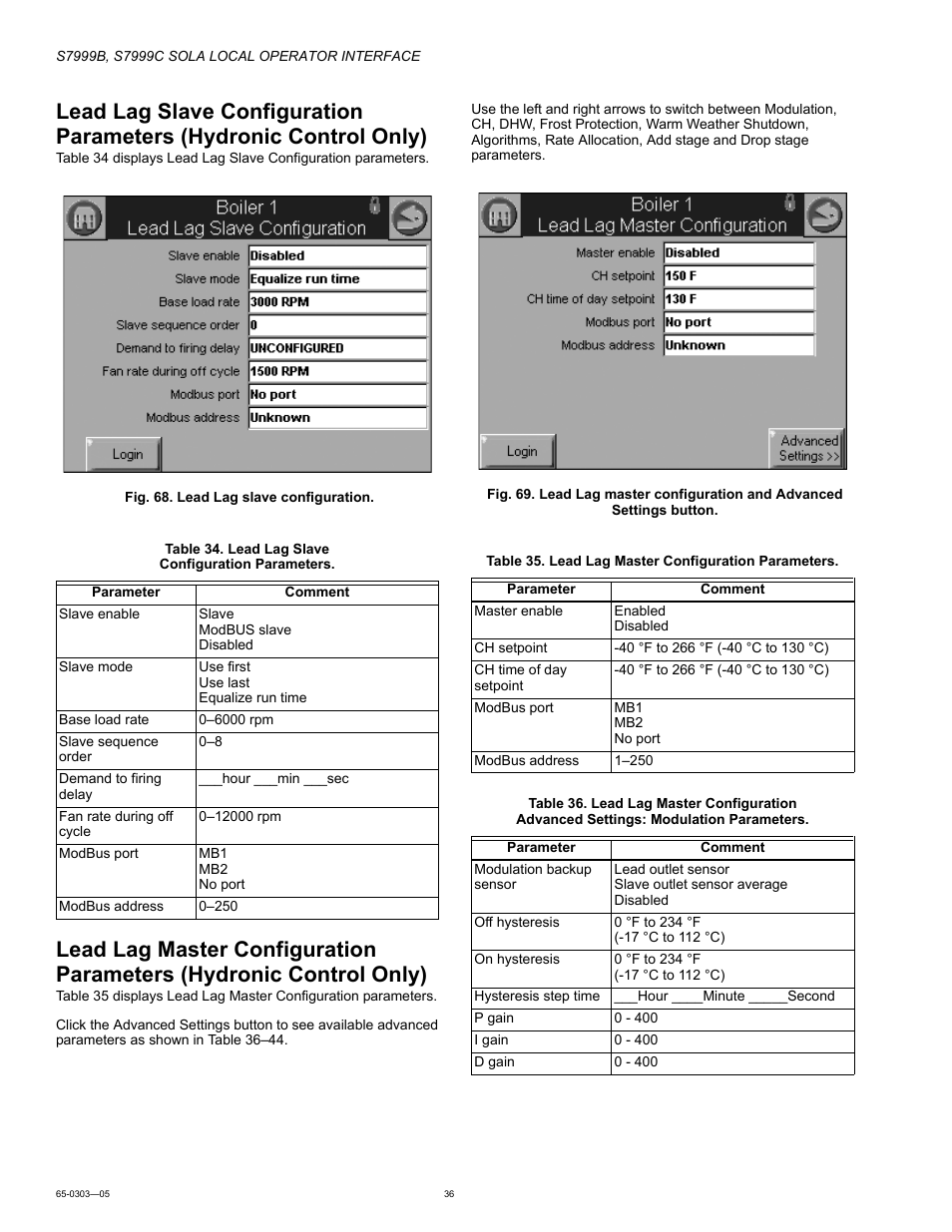 Honeywell Local Operator Interface S7999B User Manual | Page 36 / 68