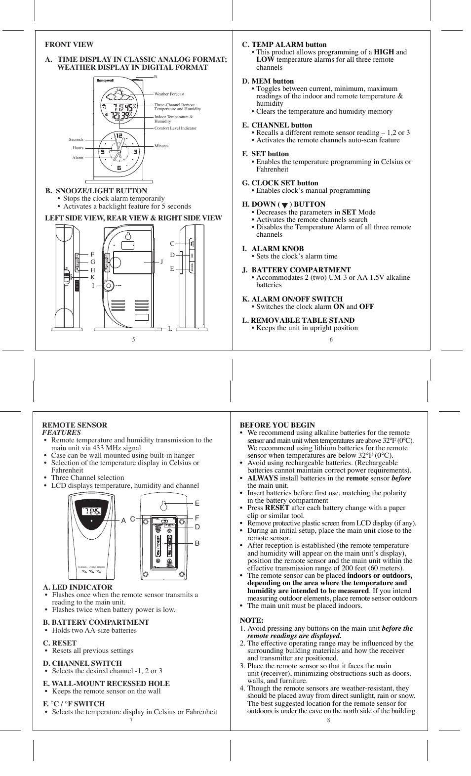 Honeywell TC682EL User Manual | Page 2 / 6