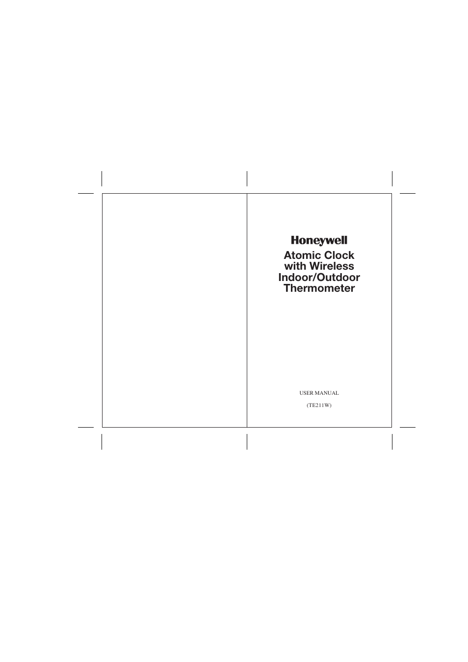 Honeywell TE211W User Manual | 9 pages