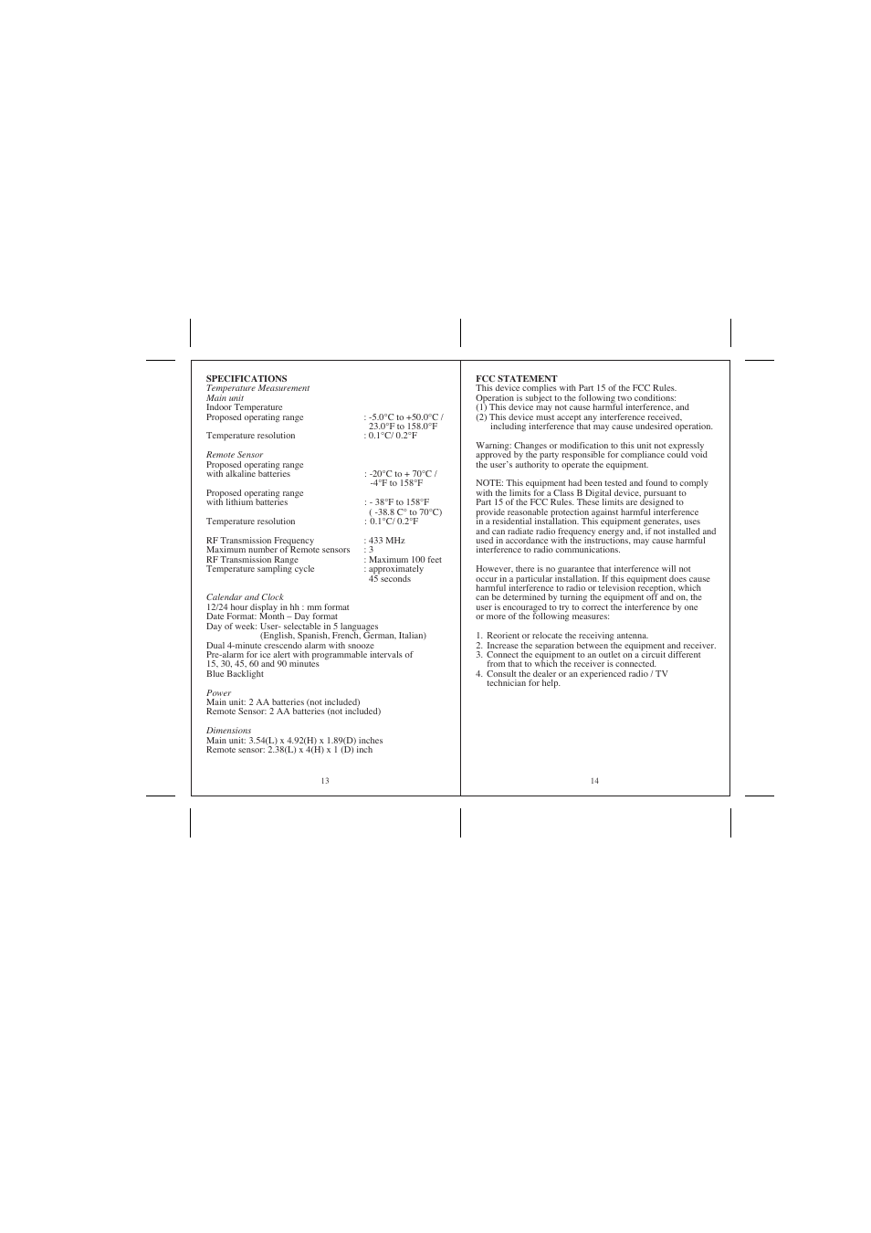 Honeywell TE211W User Manual | Page 8 / 9