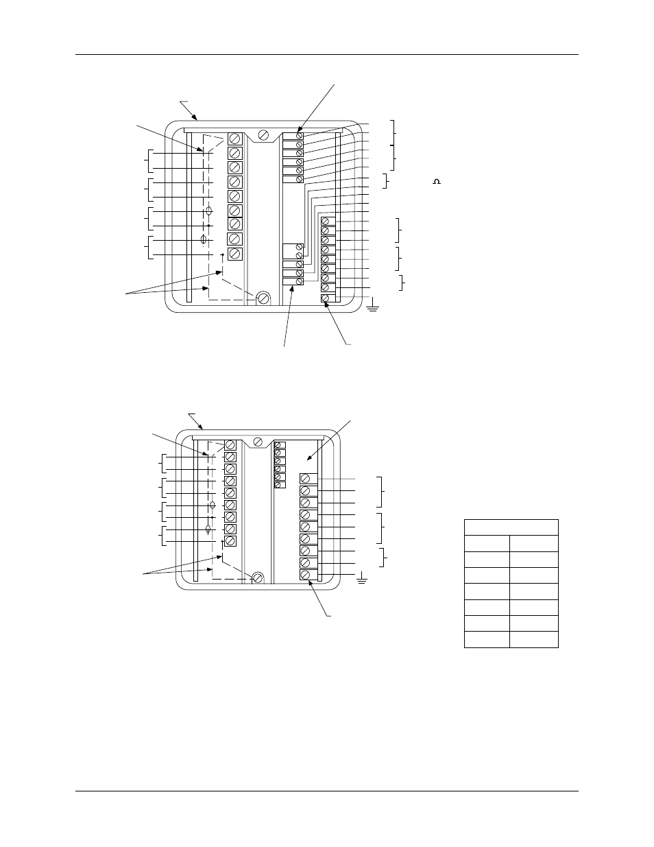 Voltage & current output terminals, Relay terminals (optional), Figure 6-1 terminal connections | Honeywell 9782 Series User Manual | Page 88 / 148