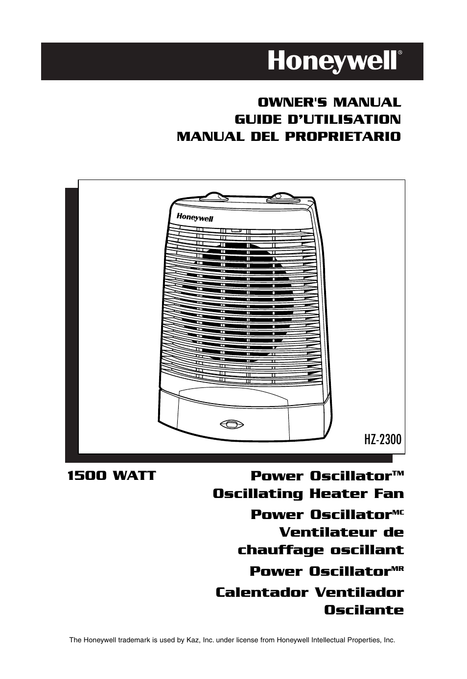 Honeywell HZ-2300 User Manual | 15 pages