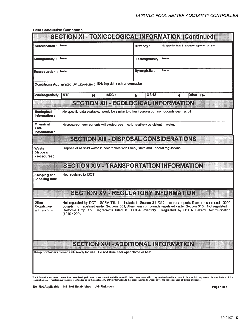 Honeywell L4031A User Manual | Page 11 / 12