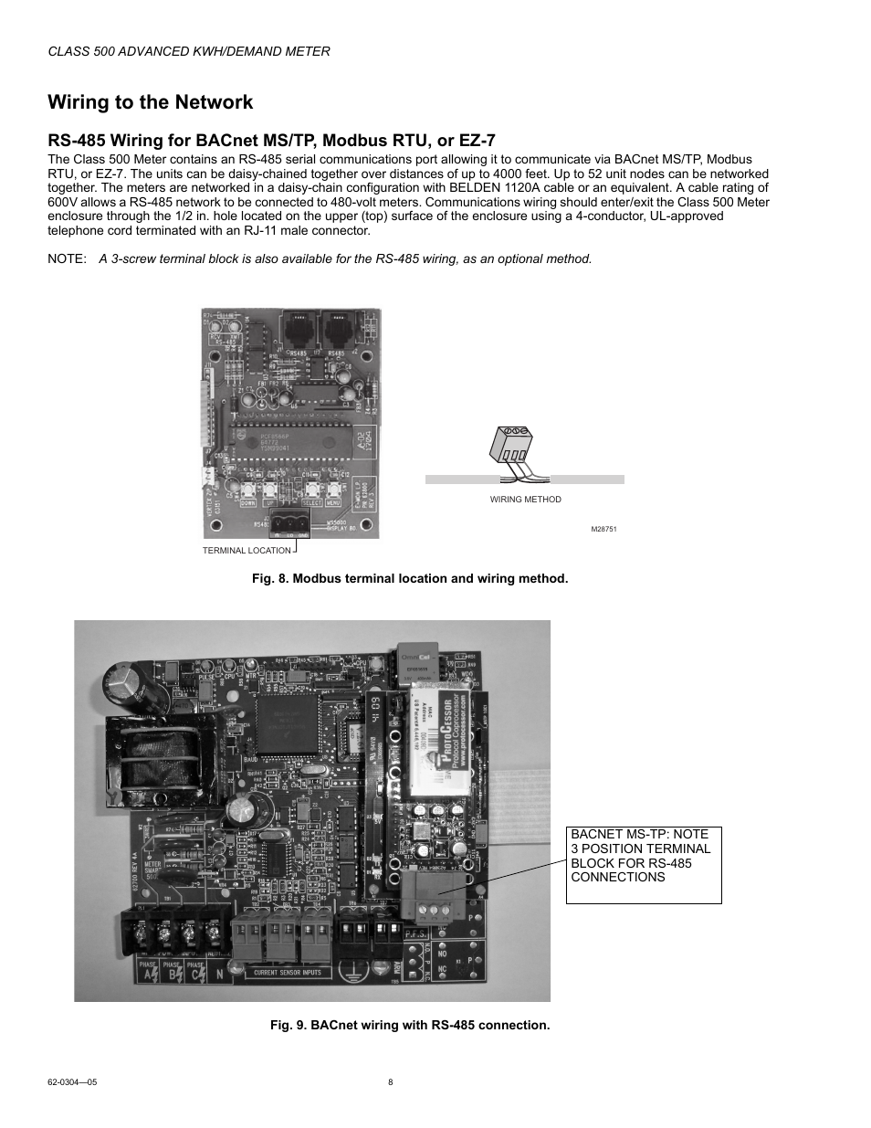 Wiring to the network | Honeywell 500 User Manual | Page 8 / 16