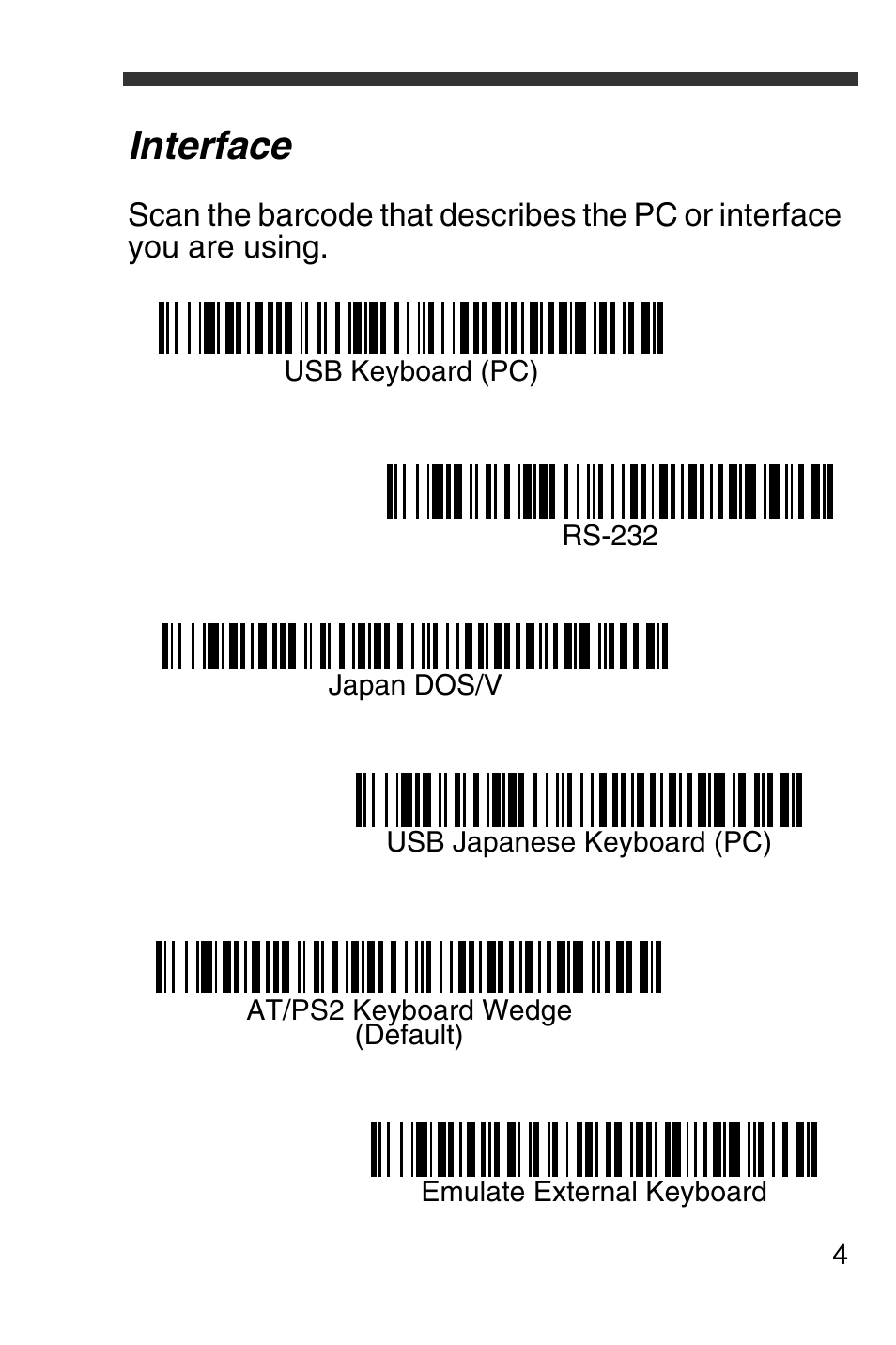 Interface | Honeywell 4600g User Manual | Page 5 / 20