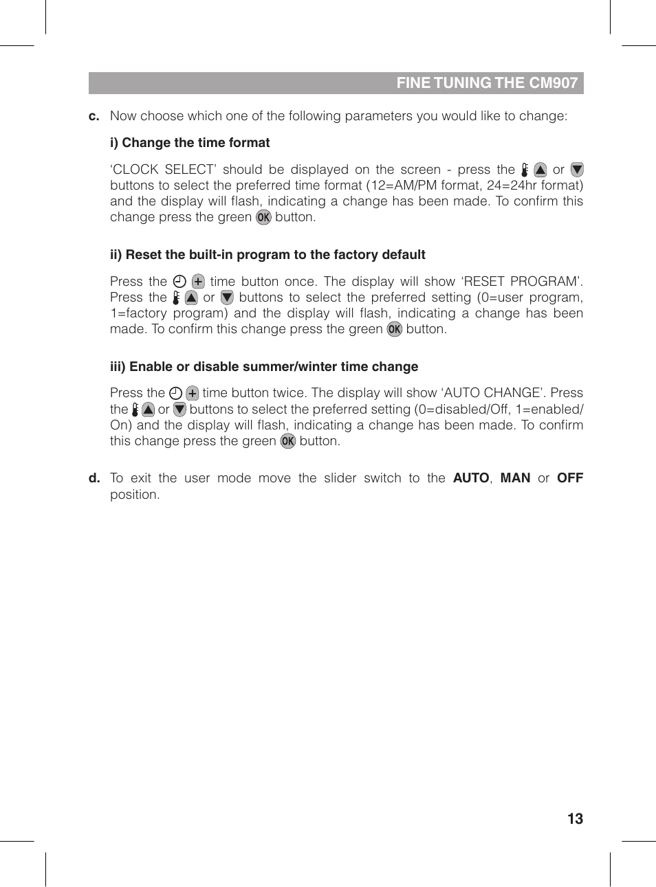 Honeywell CM907 User Manual | Page 13 / 18