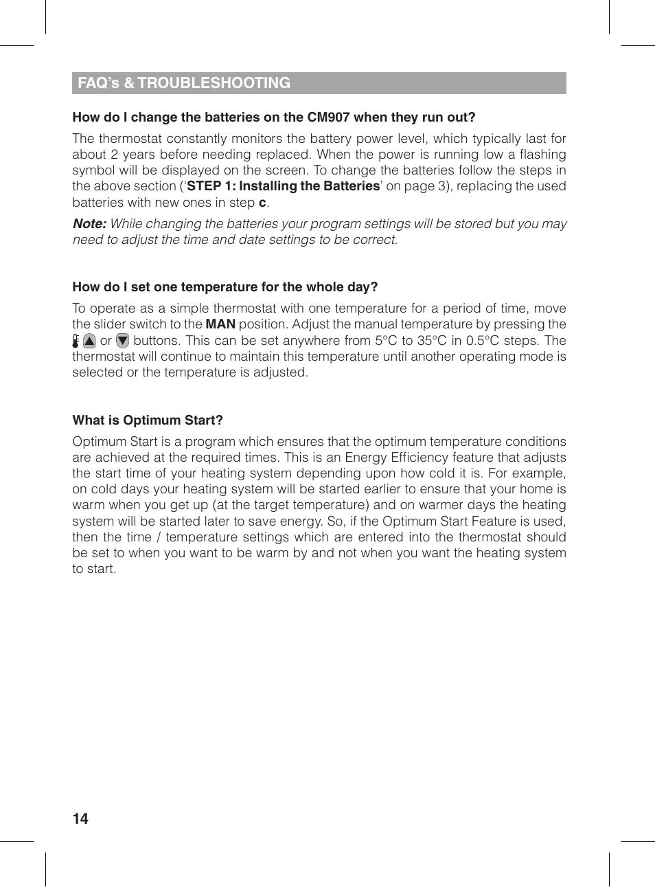 Honeywell CM907 User Manual | Page 14 / 18