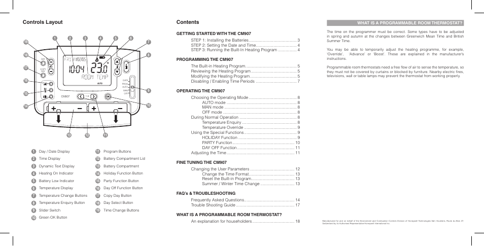 Honeywell CM907 User Manual | Page 2 / 18