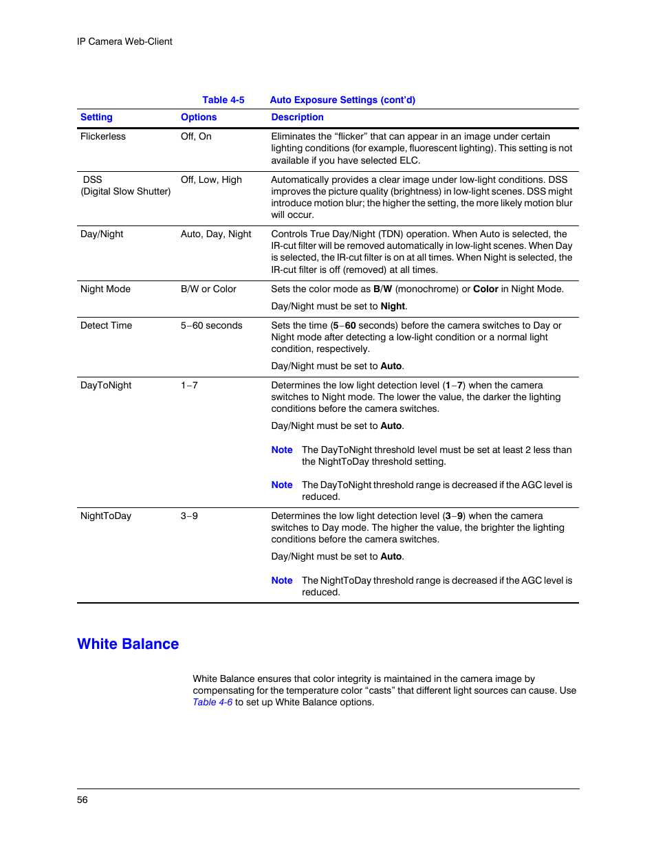 White balance | Honeywell EQUIP HD3MDIHX User Manual | Page 56 / 80