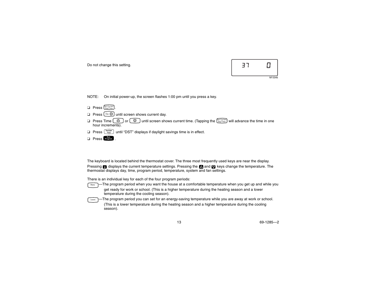 Step 8. set the clock, Set current day and time, Step 9. programming | Step 8. set the clock step 9. programming | Honeywell CT3650 User Manual | Page 13 / 24