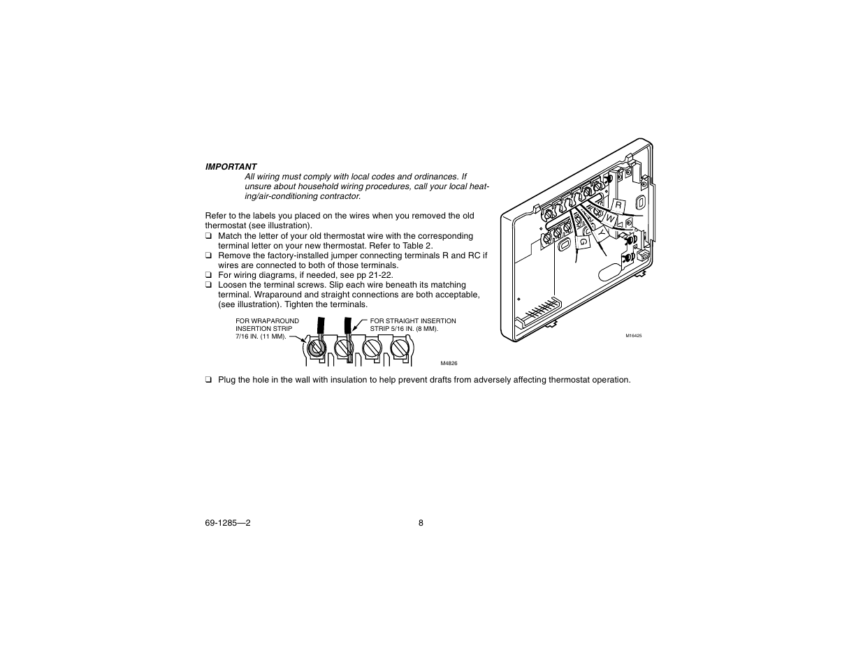 Step 4. wire wallplate terminals | Honeywell CT3650 User Manual | Page 8 / 24