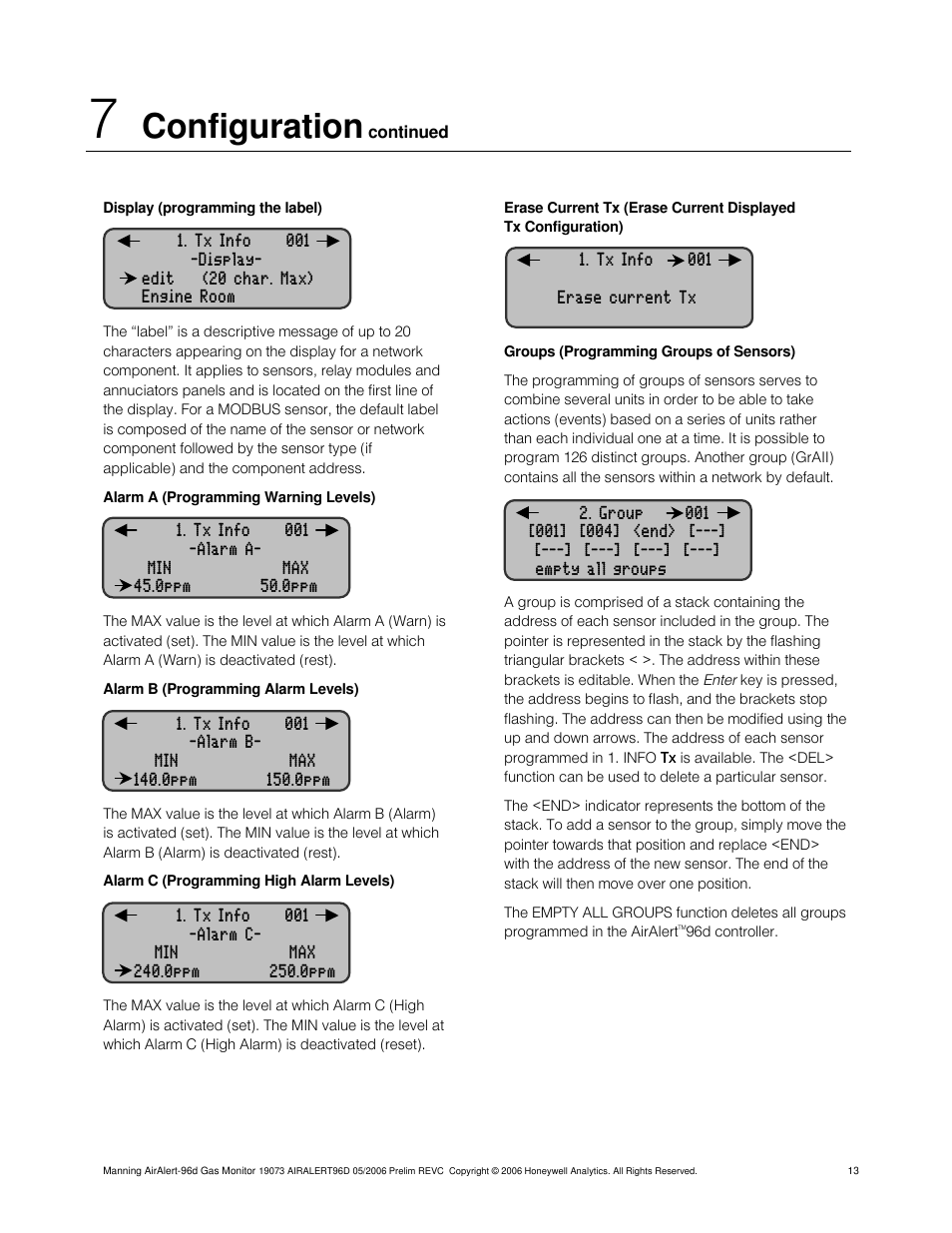 Configuration | Honeywell 96D User Manual | Page 13 / 24