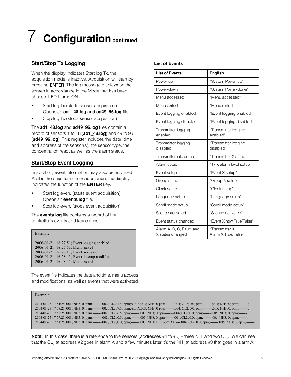 Configuration | Honeywell 96D User Manual | Page 16 / 24