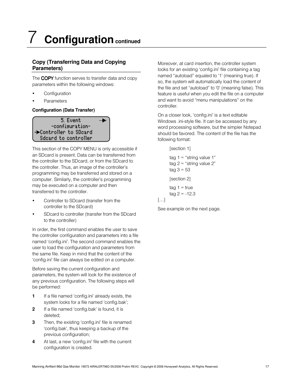 Configuration | Honeywell 96D User Manual | Page 17 / 24