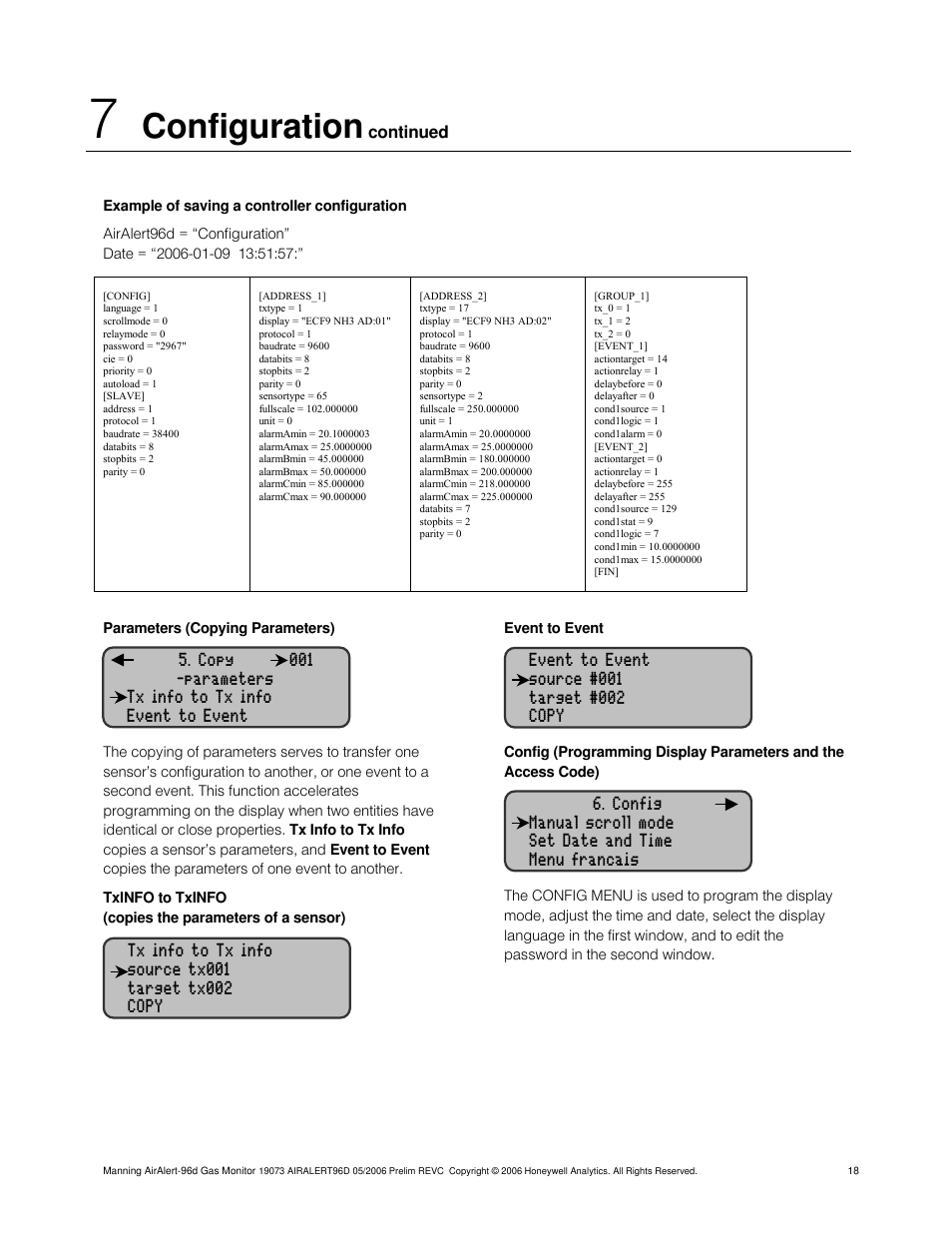 Configuration | Honeywell 96D User Manual | Page 18 / 24