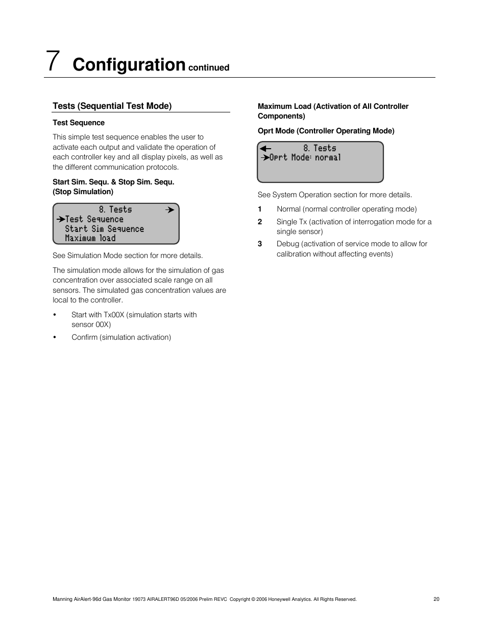 Configuration | Honeywell 96D User Manual | Page 20 / 24