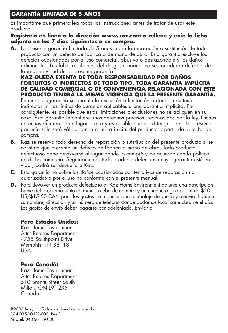 Honeywell HZ-316 User Manual | Page 15 / 15