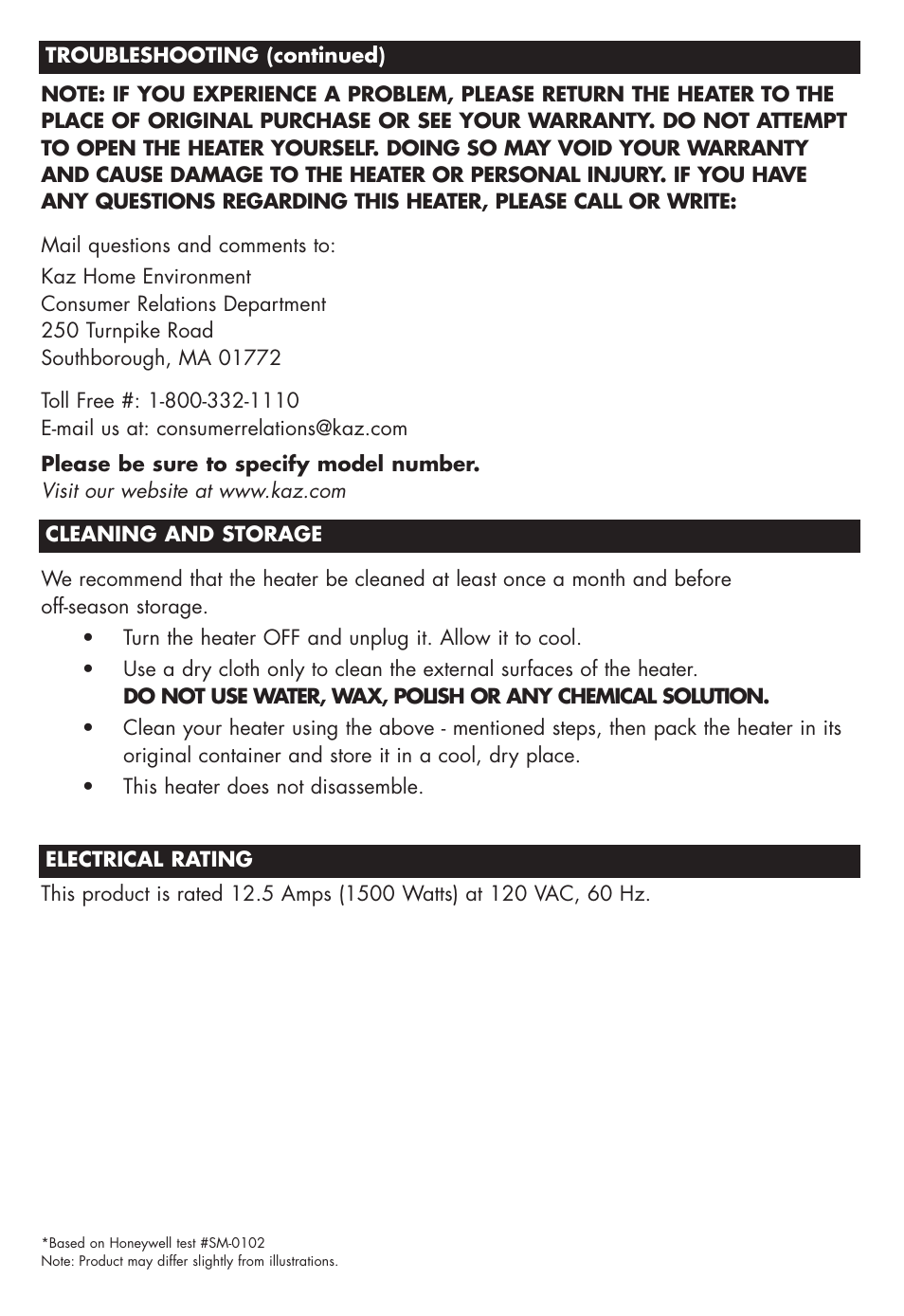 Honeywell HZ-316 User Manual | Page 4 / 15