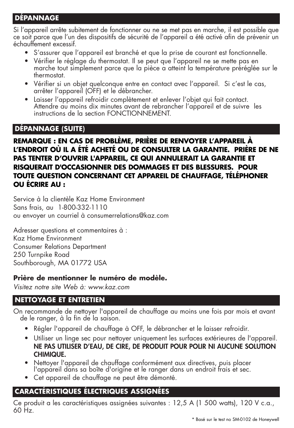 Honeywell HZ-316 User Manual | Page 9 / 15