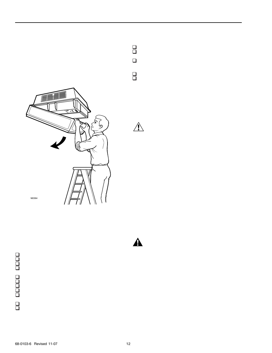 Caution, Warning, Checkout | Adjustments, Service, Installing cover, Inspect the installation, Check f90 operation, Louver adjustment | Honeywell F90B User Manual | Page 12 / 24