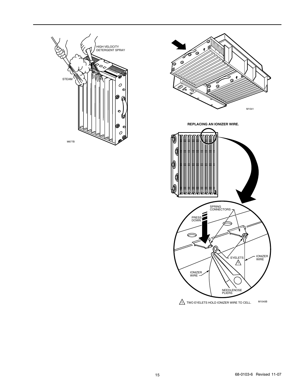 Replacing ionizer wires, Modifying to reduce ozone odor | Honeywell F90B User Manual | Page 15 / 24