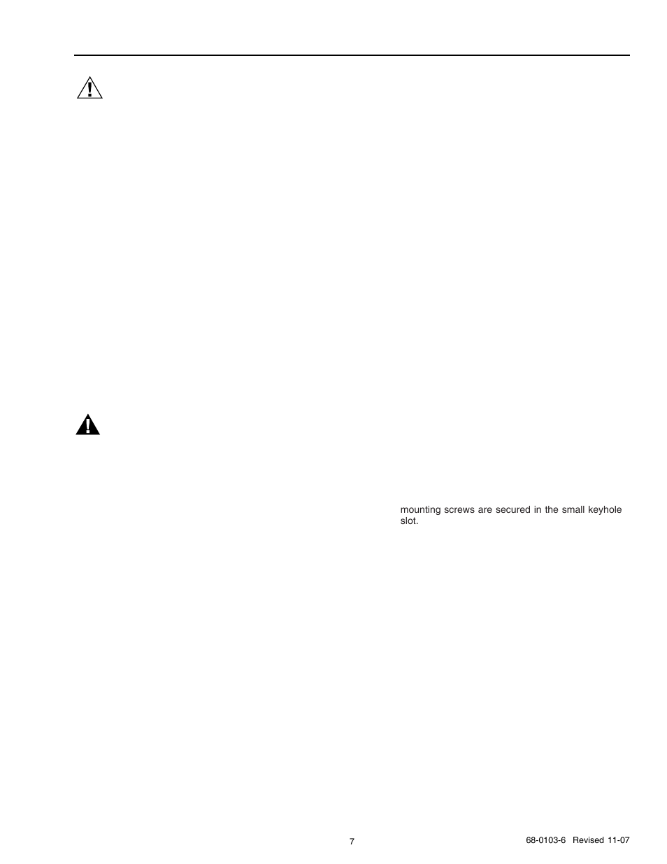 Caution, Warning, Unpacking | Mounting, Mounting the f90 using lag screws | Honeywell F90B User Manual | Page 7 / 24