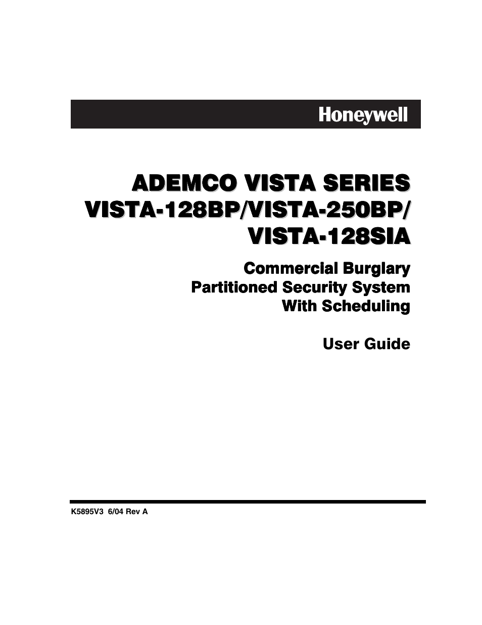 Honeywell VISTA-128BP User Manual | 80 pages