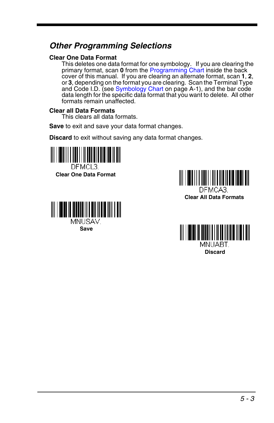 Other programming selections, Other programming selections -3 | Honeywell VOYAGER 1200G User Manual | Page 85 / 238